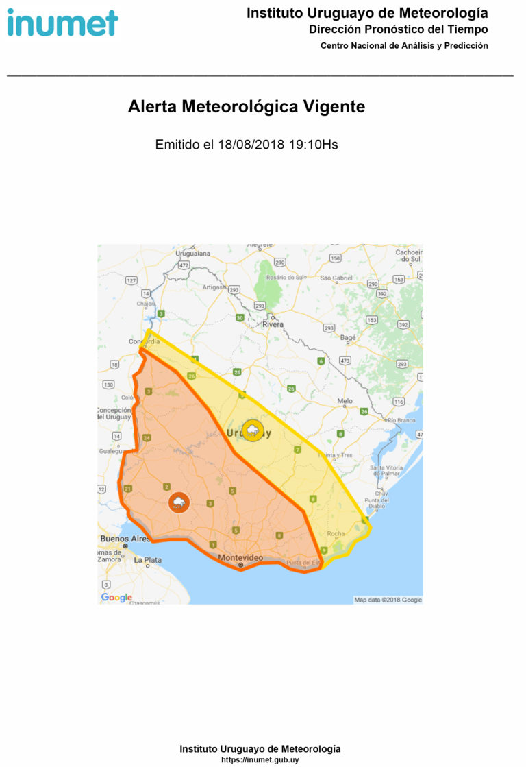 Inumet Emitió Alerta Naranja Para La Zona Suroeste Del País - Teledoce.com