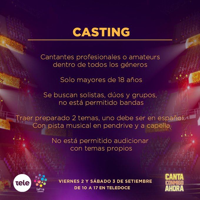 Casting de "Canta Conmigo Ahora" en La Tele