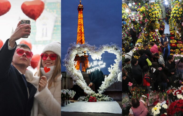 En imágenes el mundo conmemora el Día de San Valentín con propuestas
